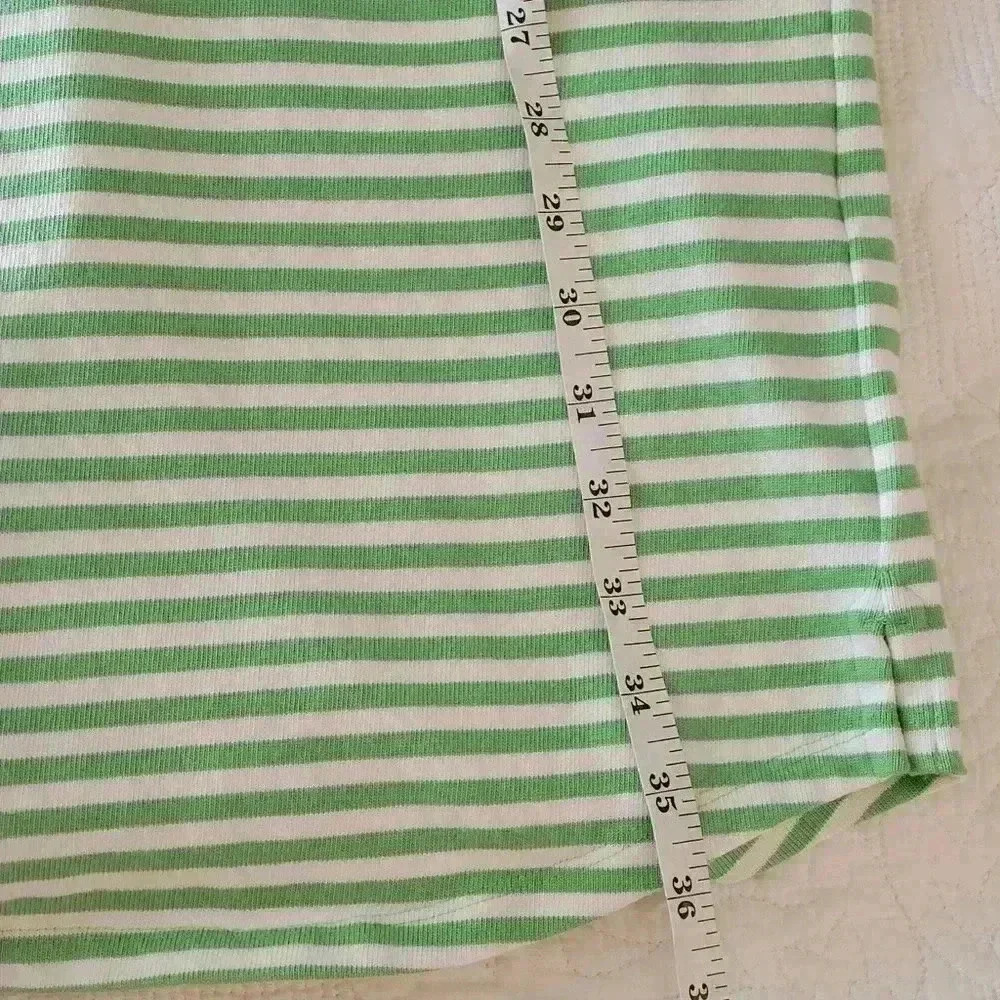 Brooks Brothers Women's Knee Length Dress Medium 100% Cotton White Green Striped - Picture 6 of 10